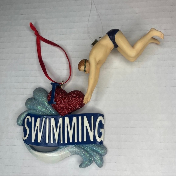 Lot of two Swimming/Diving Christmas ornaments. - Picture 1 of 7